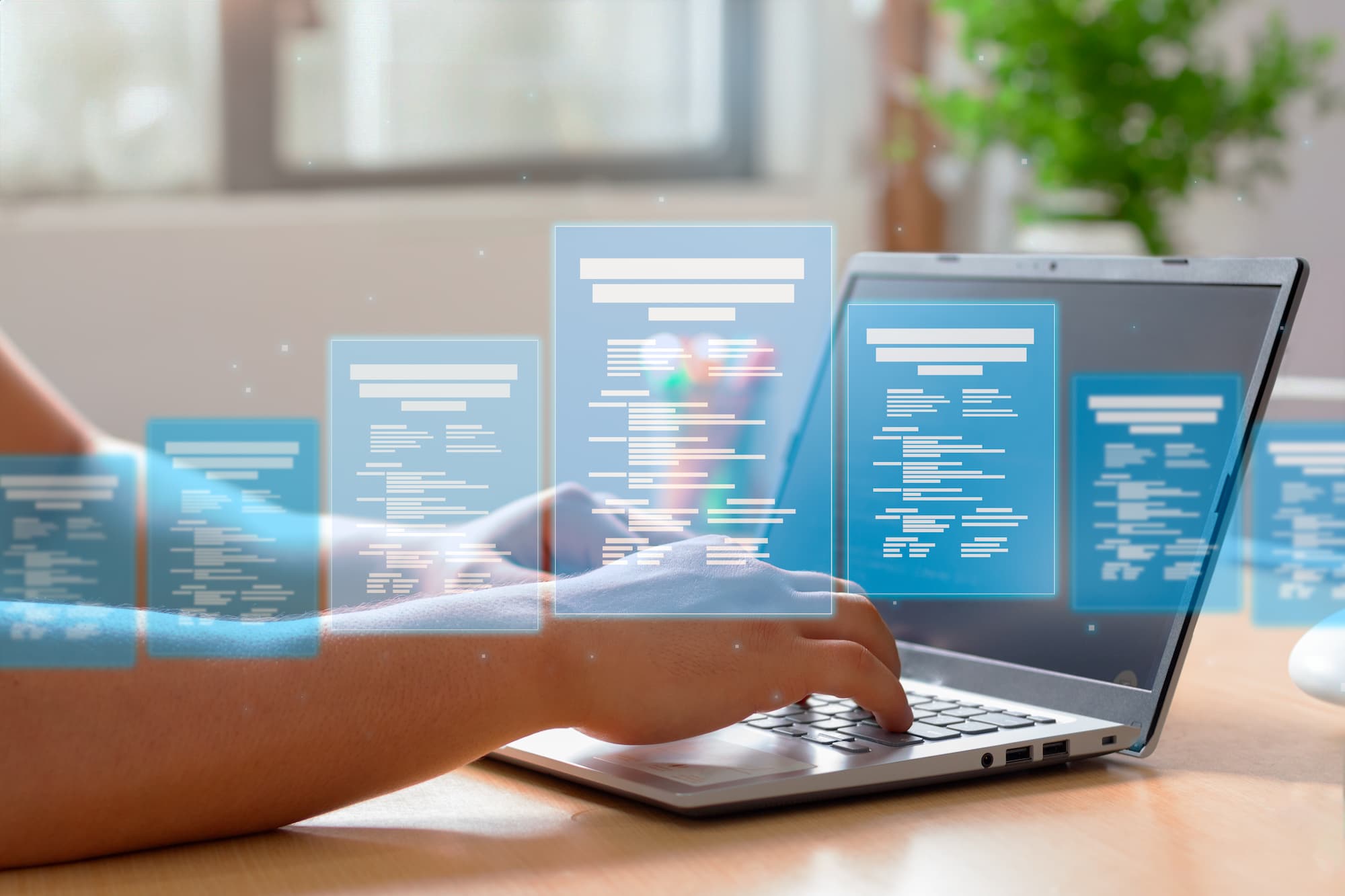 man completing a checklist of online digital forms