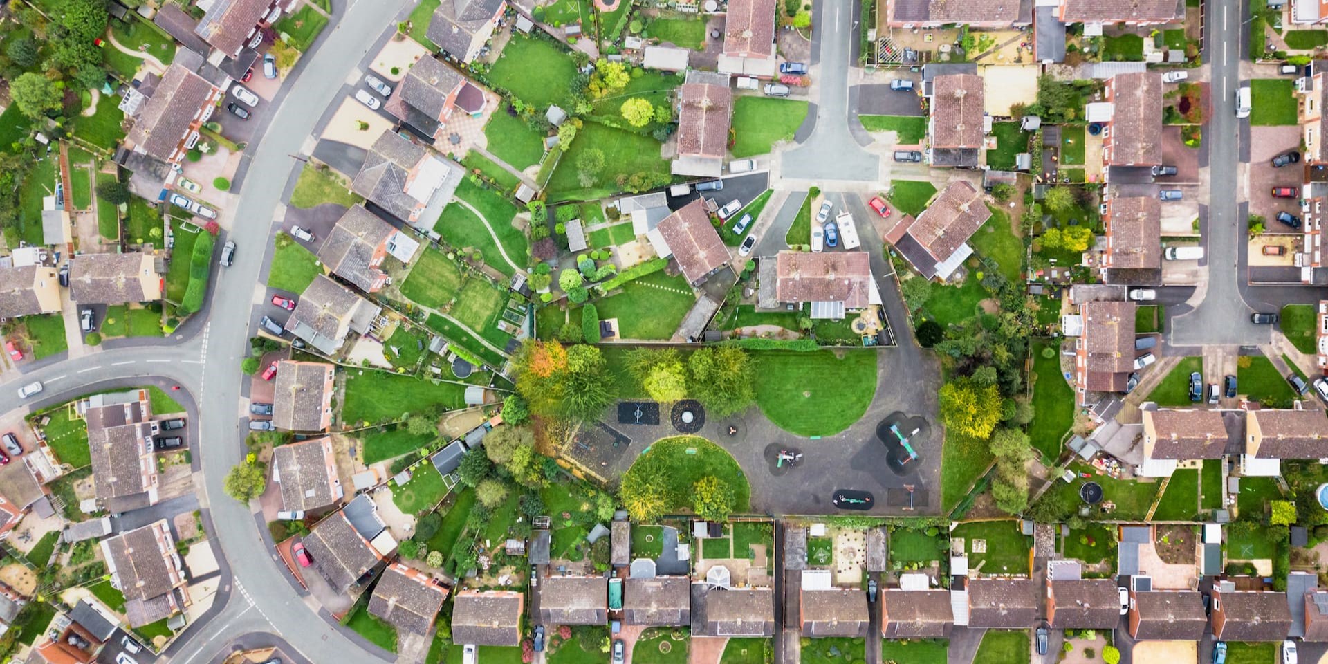 suburban neighborhood overhead birdseye 2