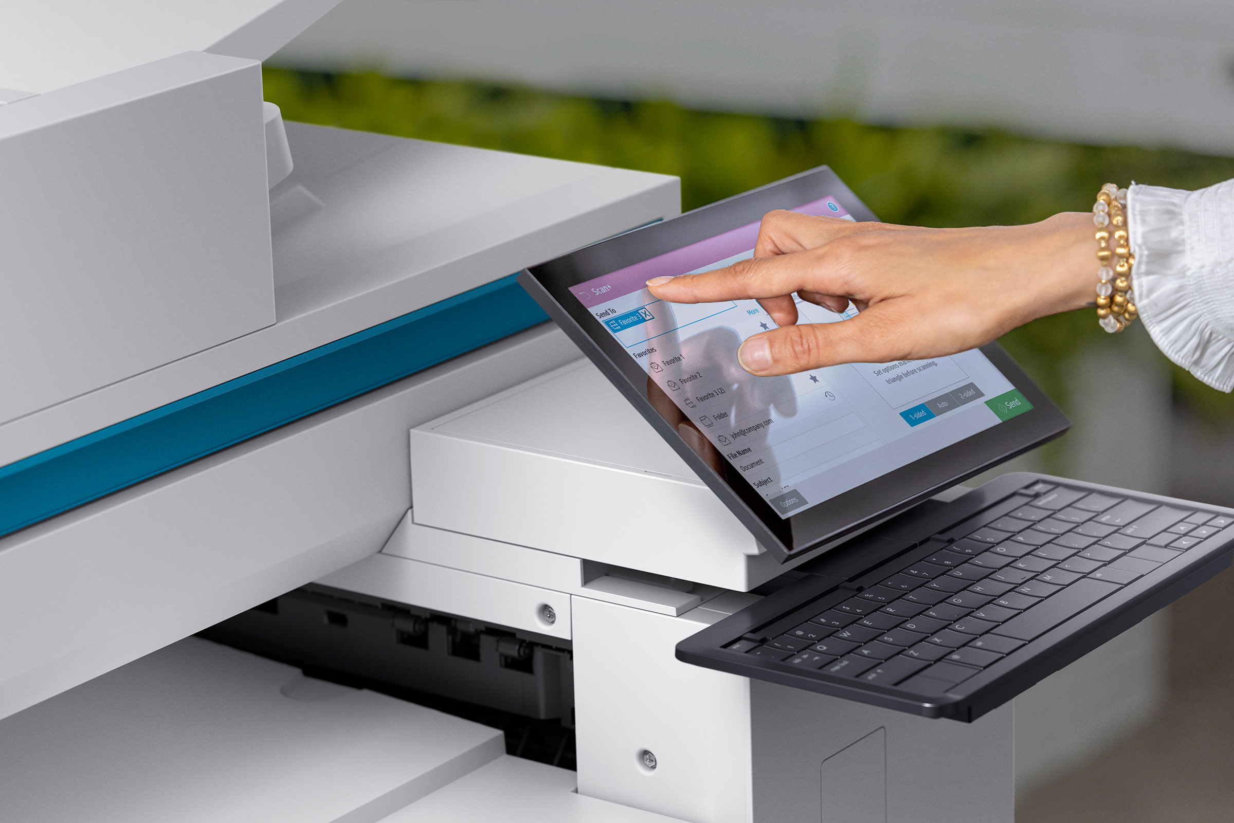 HP office printer photocopier touch screen interface