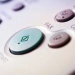 Close-up of buttons on fax machine
