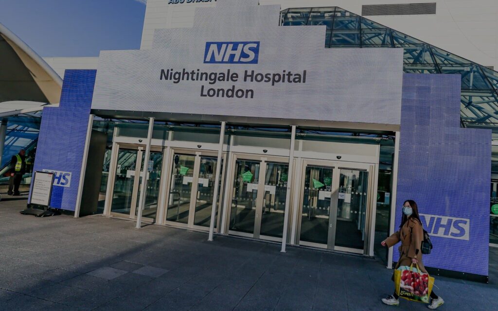 Image of a London NHS Nightingale Hospital