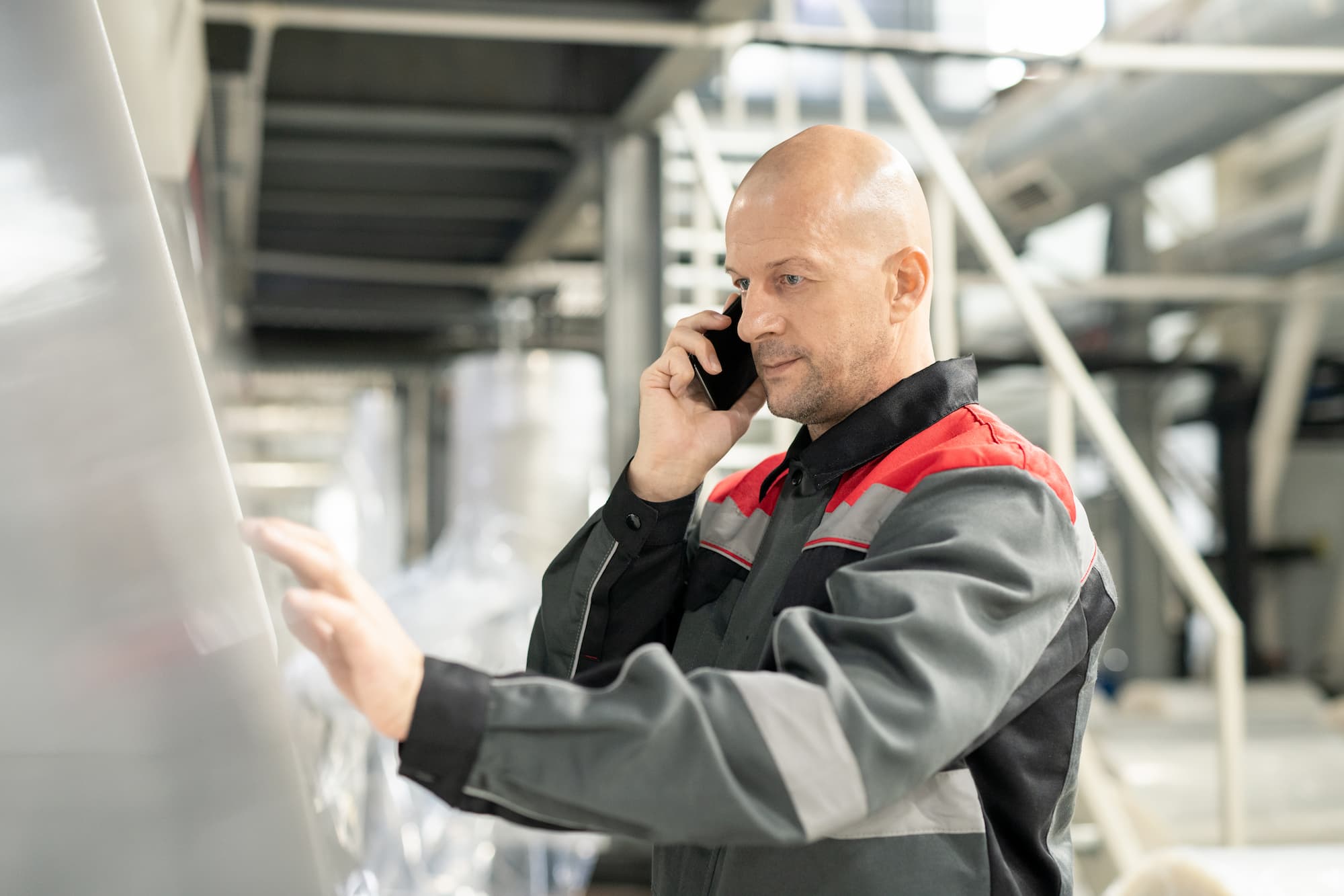 bald switchgear engineer phoning for support