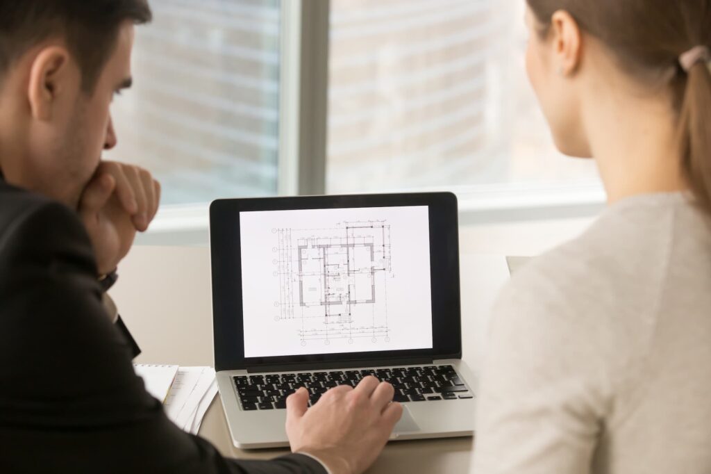 scanning of a detailed blueprint schematic