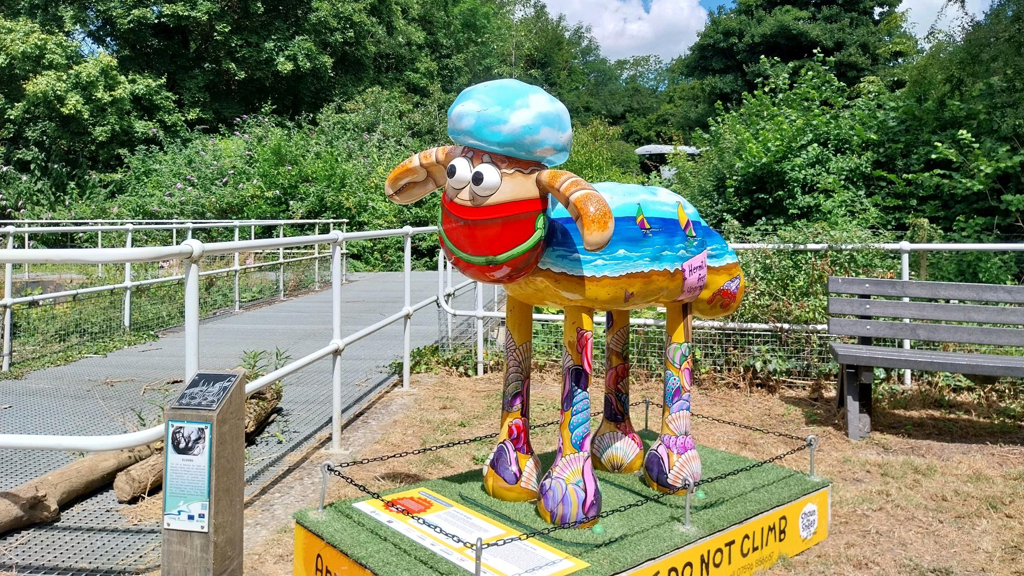 Apogee's sponsored Shaun statue at Allington Lock, painted by local artist Jane Mota