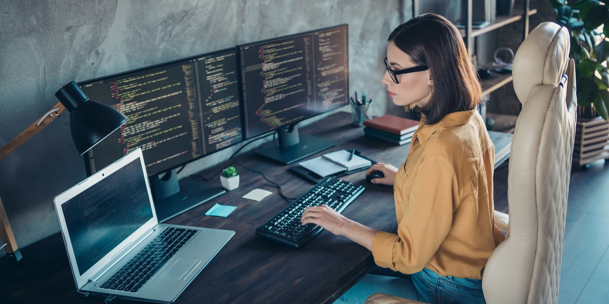 woman working from home securely rectangle