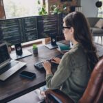 female hybrid worker at home